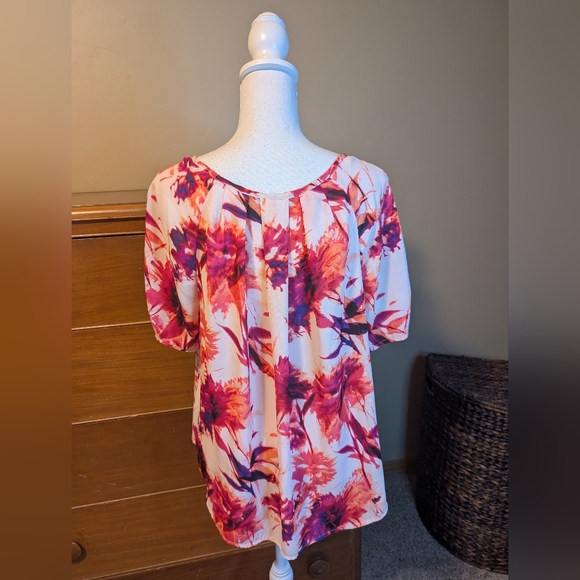 Women's APT. 9 multicolor pink splash blouse SZ 1X - Picture 6 of 12